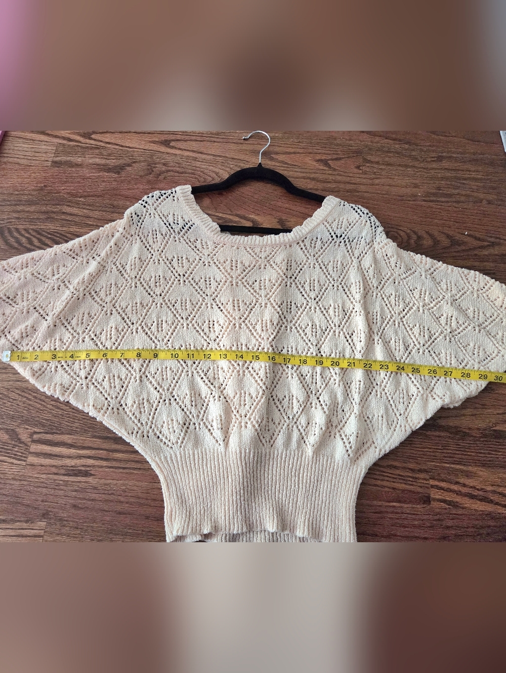 LIZ LISA Cream Open-Knit Cottagecore Sweater Top Size S - Picture 5 of 6